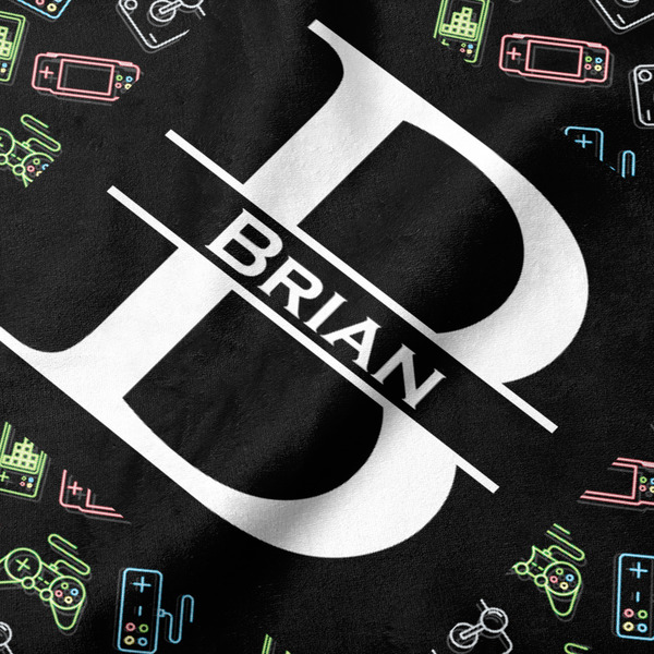 Video Game Hooded Baby Towel- Detail Close Up