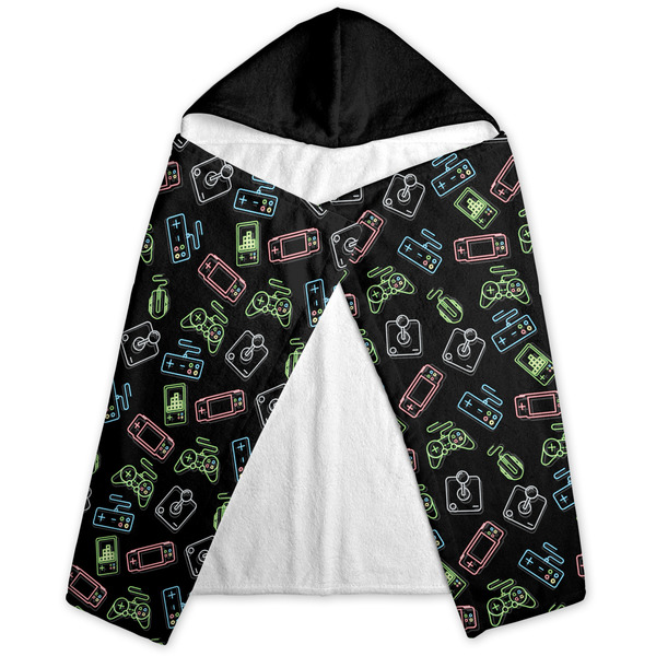 Video Game Hooded Towel - Folded