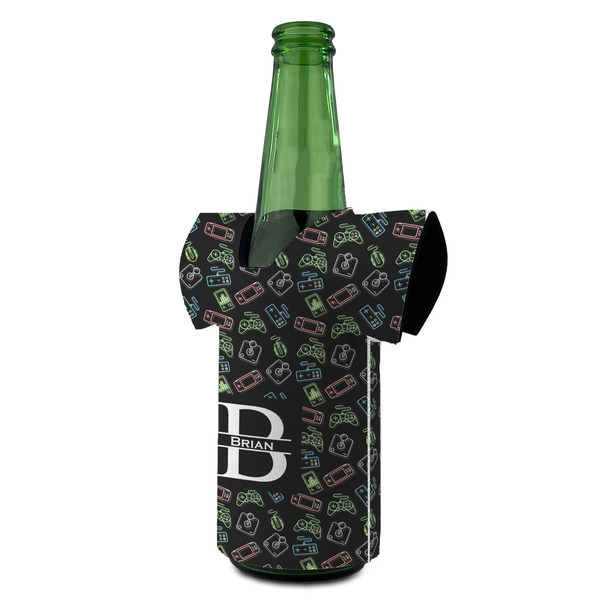 Video Game Jersey Bottle Cooler - ANGLE (on bottle)
