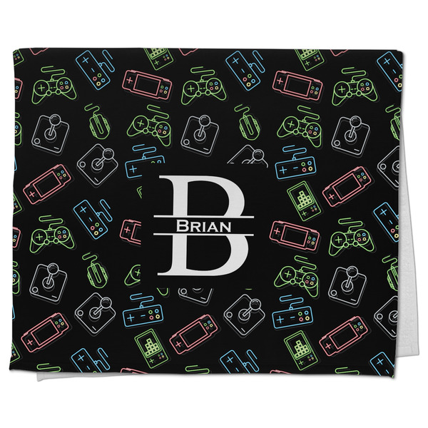 Custom Video Game Kitchen Towel - Poly Cotton w/ Name and Initial