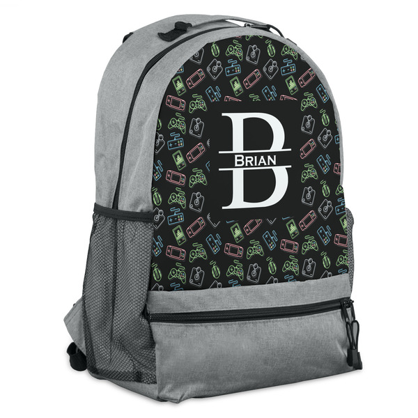 Custom Video Game Backpack - Grey (Personalized)