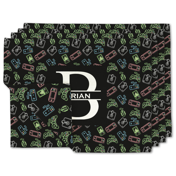 Custom Video Game Linen Placemat w/ Name and Initial