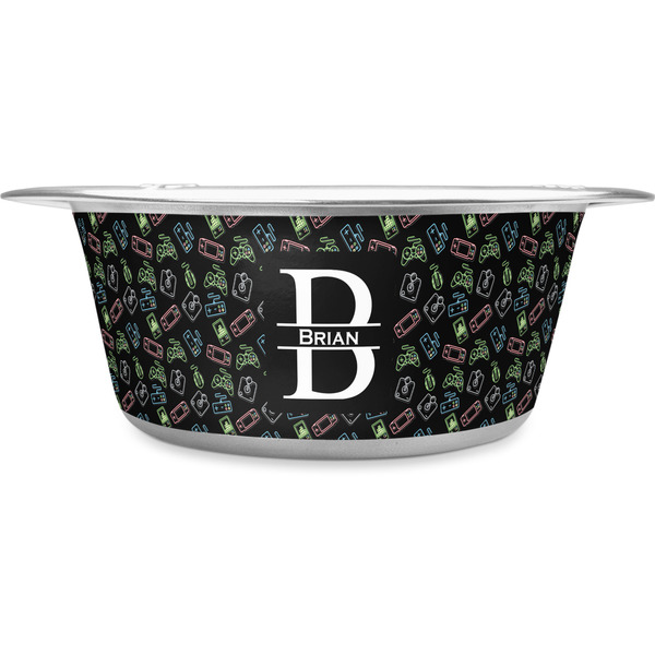 Custom Video Game Stainless Steel Dog Bowl - Medium (Personalized)