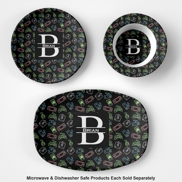 Video Game Microwave & Dishwasher Safe CP Plastic Dishware - Group