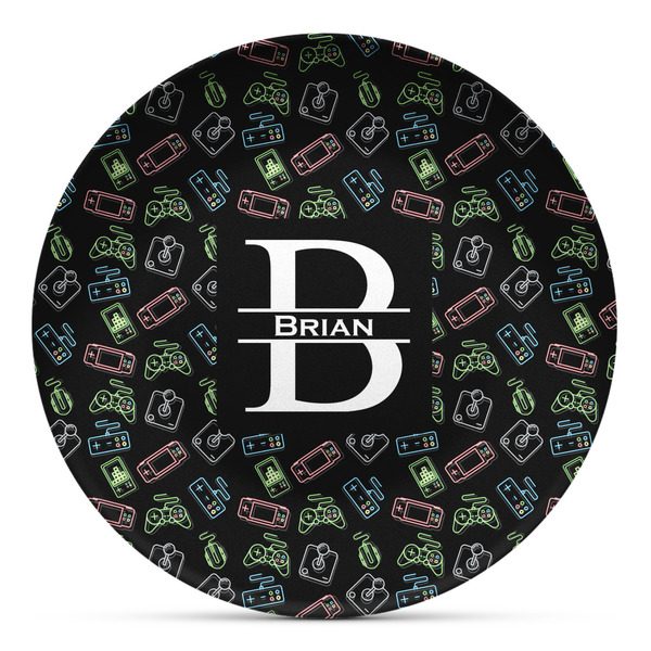 Custom Video Game Microwave Safe Plastic Plate - Composite Polymer (Personalized)