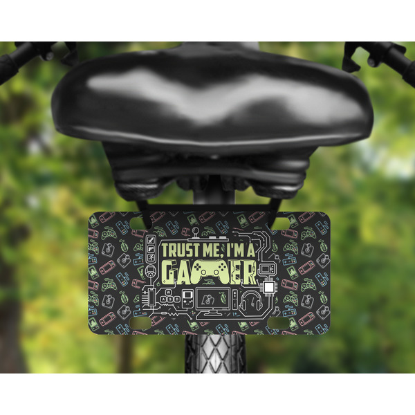 Video Game Mini License Plate on Bicycle