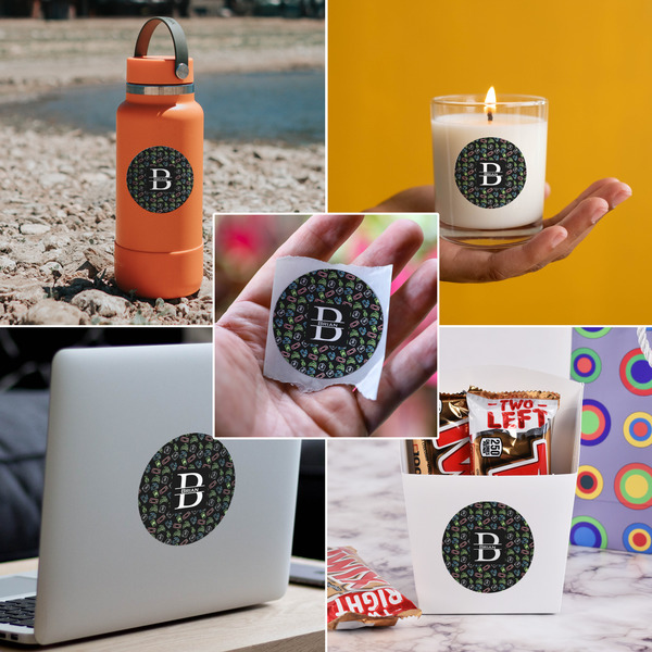 Video Game Multipurpose Round Labels - In Context