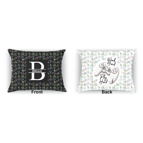 Video Game Outdoor Rectangular Throw Pillow (Front and Back)