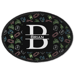 Video Game Iron On Oval Patch w/ Name and Initial
