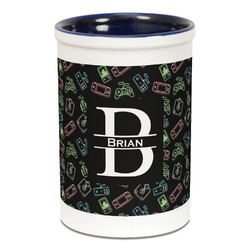 Video Game Ceramic Pencil Holders - Blue