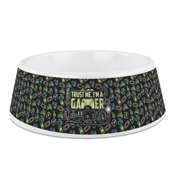 Custom Video Game Plastic Dog Bowl - Medium