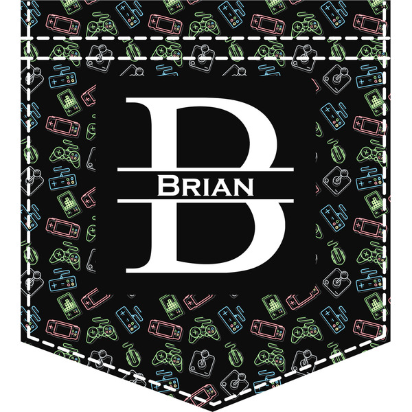 Custom Video Game Iron On Faux Pocket (Personalized)