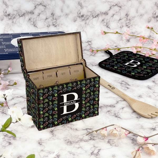 Video Game Recipe Box - Full Color - In Context
