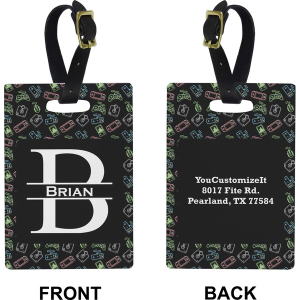 Video Game Rectangle Luggage Tag (Front + Back)