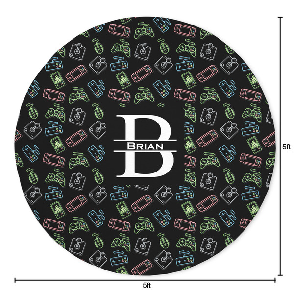 Video Game Round Area Rug - Size