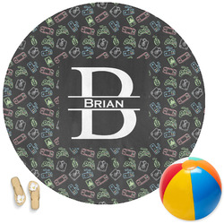 Video Game Round Beach Towel (Personalized)