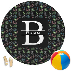 Video Game Round Beach Towel (Personalized)