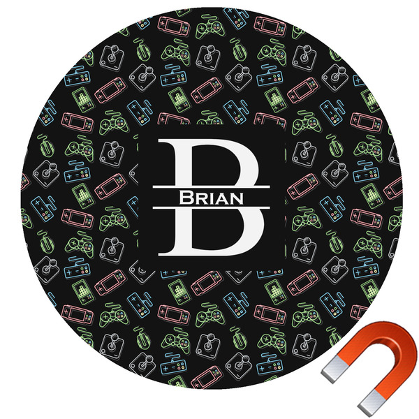 Custom Video Game Round Car Magnet - 6" (Personalized)
