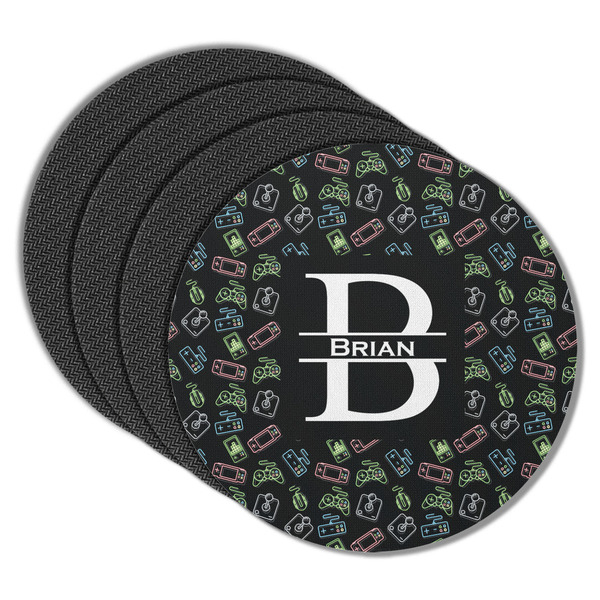 Custom Video Game Round Rubber Backed Coasters - Set of 4 (Personalized)