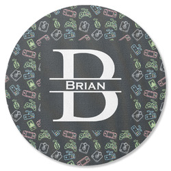 Video Game Round Rubber Backed Coaster (Personalized)