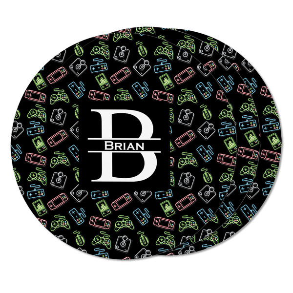 Video Game Round Fridge Magnet - THREE