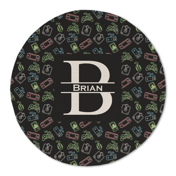 Video Game Round Linen Placemats - FRONT (Double Sided)