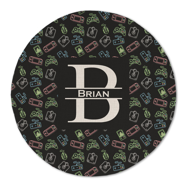Custom Video Game Round Linen Placemat (Personalized)
