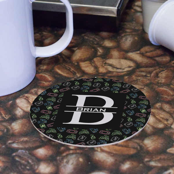 Video Game Round Paper Coaster - Front