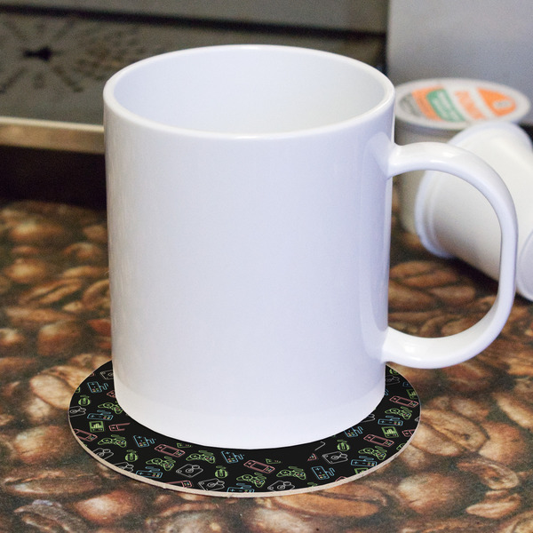 Video Game Round Paper Coaster - With Mug