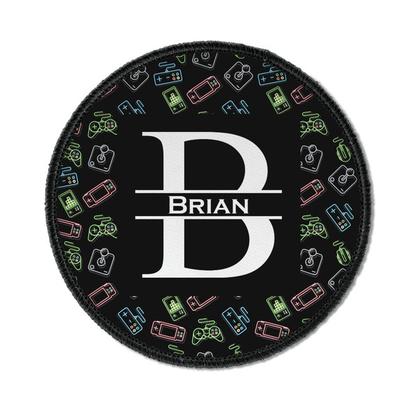 Custom Video Game Iron On Round Patch w/ Name and Initial