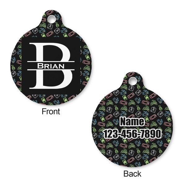 Video Game Round Pet Tag - Front & Back