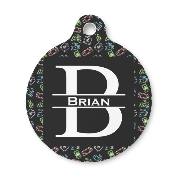 Custom Video Game Round Pet ID Tag - Small (Personalized)