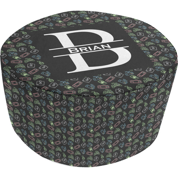 Custom Video Game Round Pouf Ottoman (Personalized)