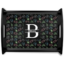 Video Game Black Wooden Tray - Large (Personalized)