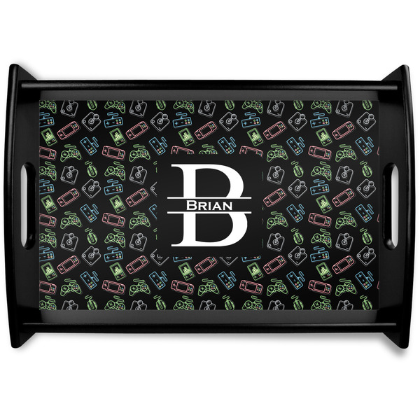 Custom Video Game Black Wooden Tray - Small (Personalized)