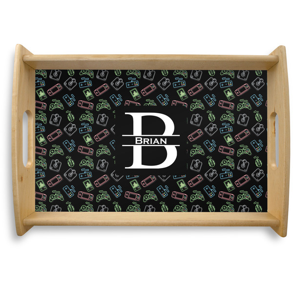 Custom Video Game Natural Wooden Tray - Small (Personalized)