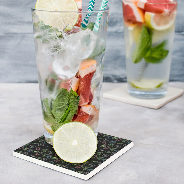 Video Game Set of 4 Stone Coasters - In Context View