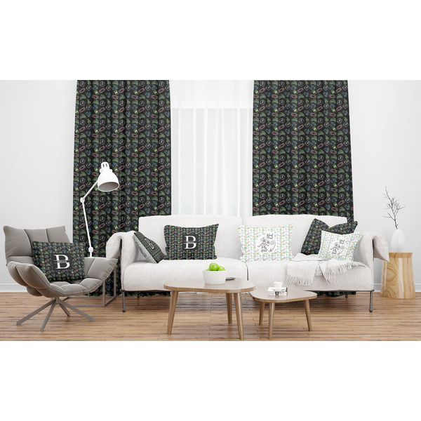 Video Game Sheer and Custom Curtains in Room with Matching Pillows