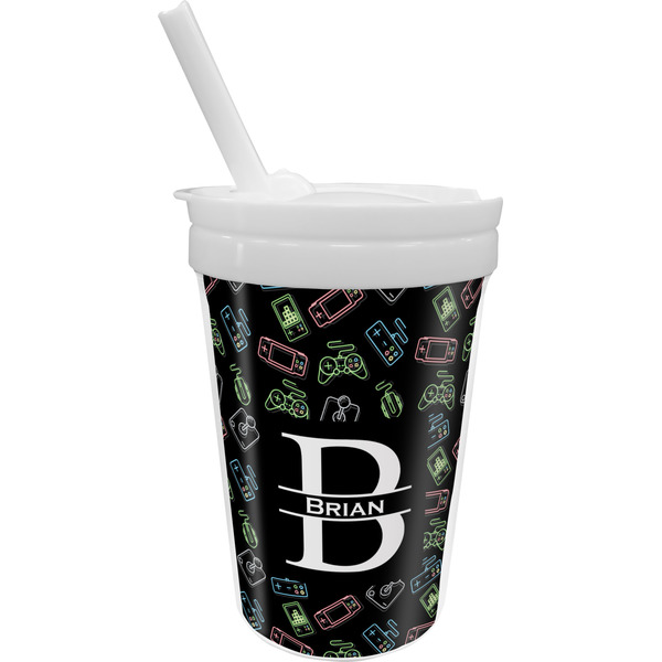 Custom Video Game Sippy Cup with Straw (Personalized)