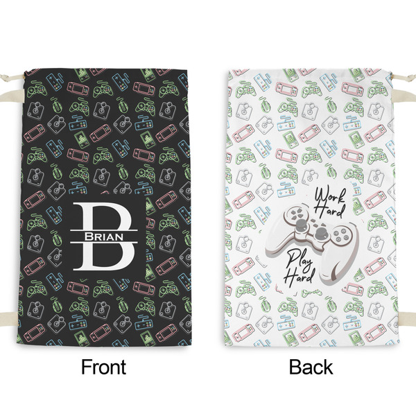 Video Game Small Laundry Bag - Front & Back View