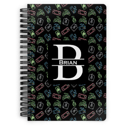 Video Game Spiral Notebook - 7x10 w/ Name and Initial