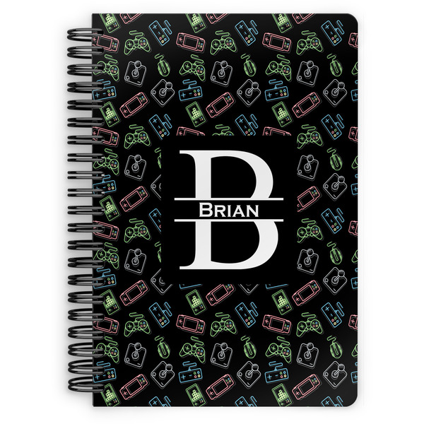 Custom Video Game Spiral Notebook - 7x10 w/ Name and Initial