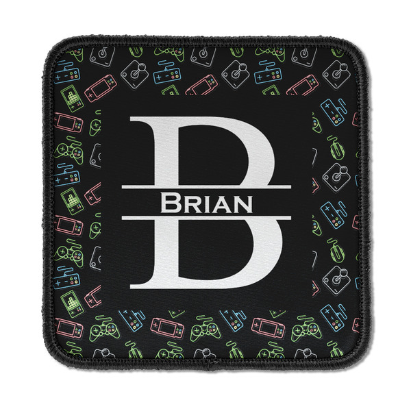 Custom Video Game Iron On Square Patch w/ Name and Initial