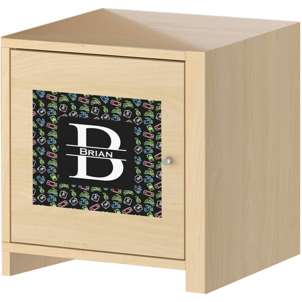 Video Game Square Wall Decal on Wooden Cabinet