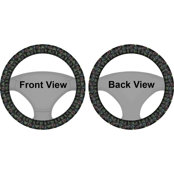 Video Game Steering Wheel Cover- Front and Back