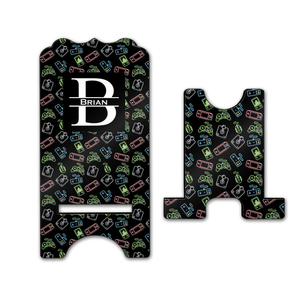 Video Game Stylized Phone Stand - Front & Back - Large