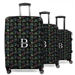 Video Game 3 Piece Luggage Set - 20" Carry On, 24" Medium Checked, 28" Large Checked (Personalized)