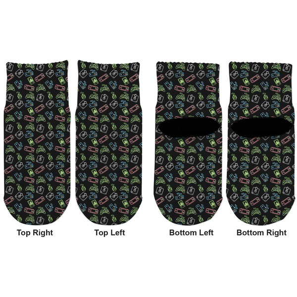 Video Game Toddler Ankle Socks - Double Pair - Front and Back - Apvl