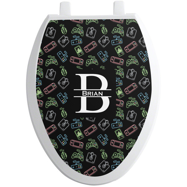 Custom Video Game Toilet Seat Decal - Elongated (Personalized)