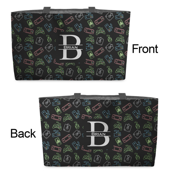 Video Game Tote w/Black Handles - Front & Back Views